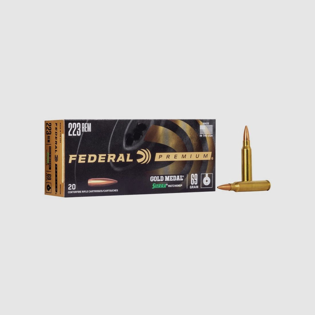 FED GM223M .223 REM 69GR SIERRA MATCHKING BT HP 20/200 3KG