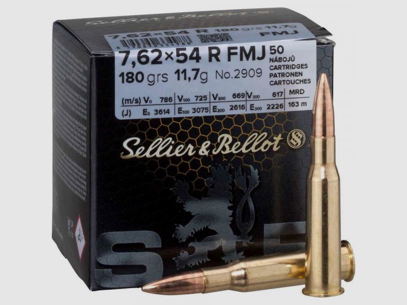 SELLIER & BELLOT 7,62X54R - 180 GRS. - FMJ - 50 PATRONEN