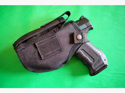 Walther P99 blank firing pistol 9mm P.A.K. (PTB 637) with pancake holster - P 99 with EXTRA deep barrel lock