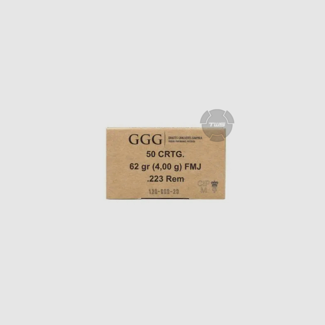 GGG .223 Rem. 4g 62gr FMJ 50 piezas