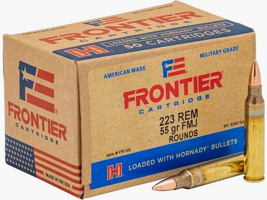 MUNITION HORNADY FRONTIER .223REM 55GR FMJ