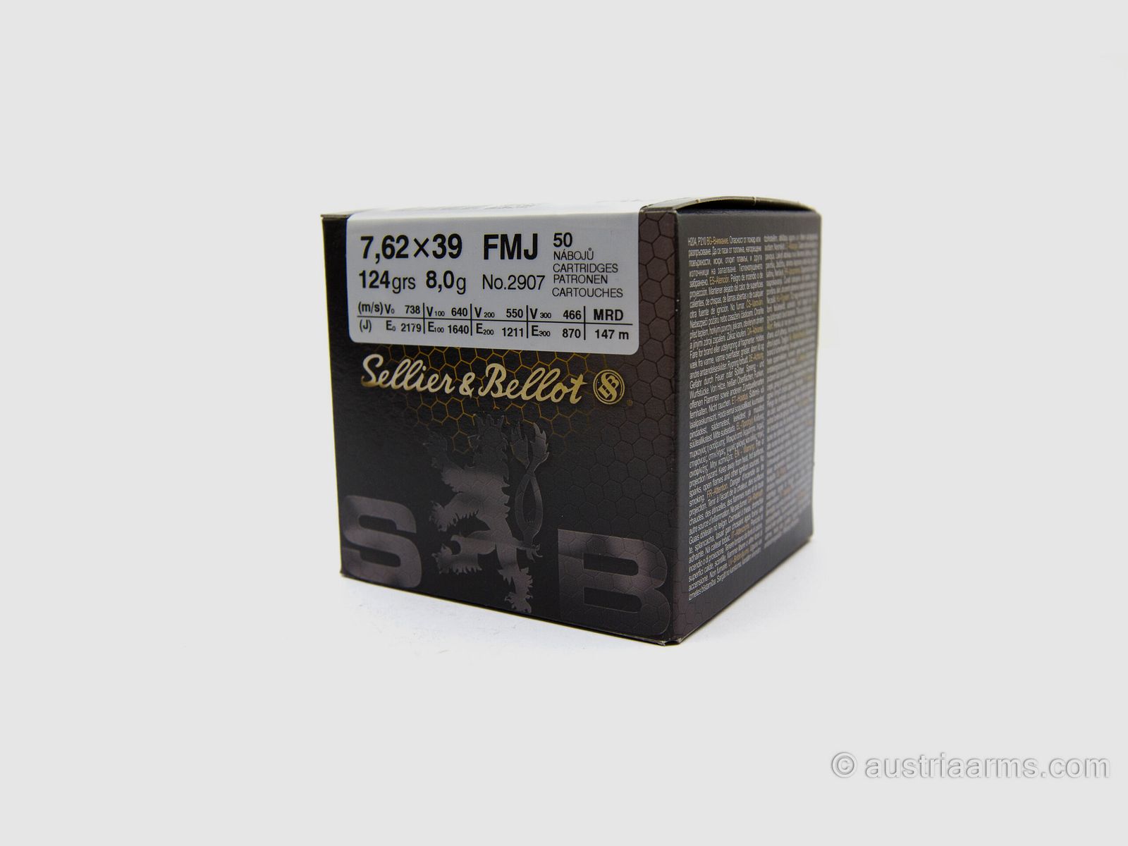 Sellier & Bellot 7.62x39mm FMJ 124gr – Full Metal Jacket, image 1 of 2