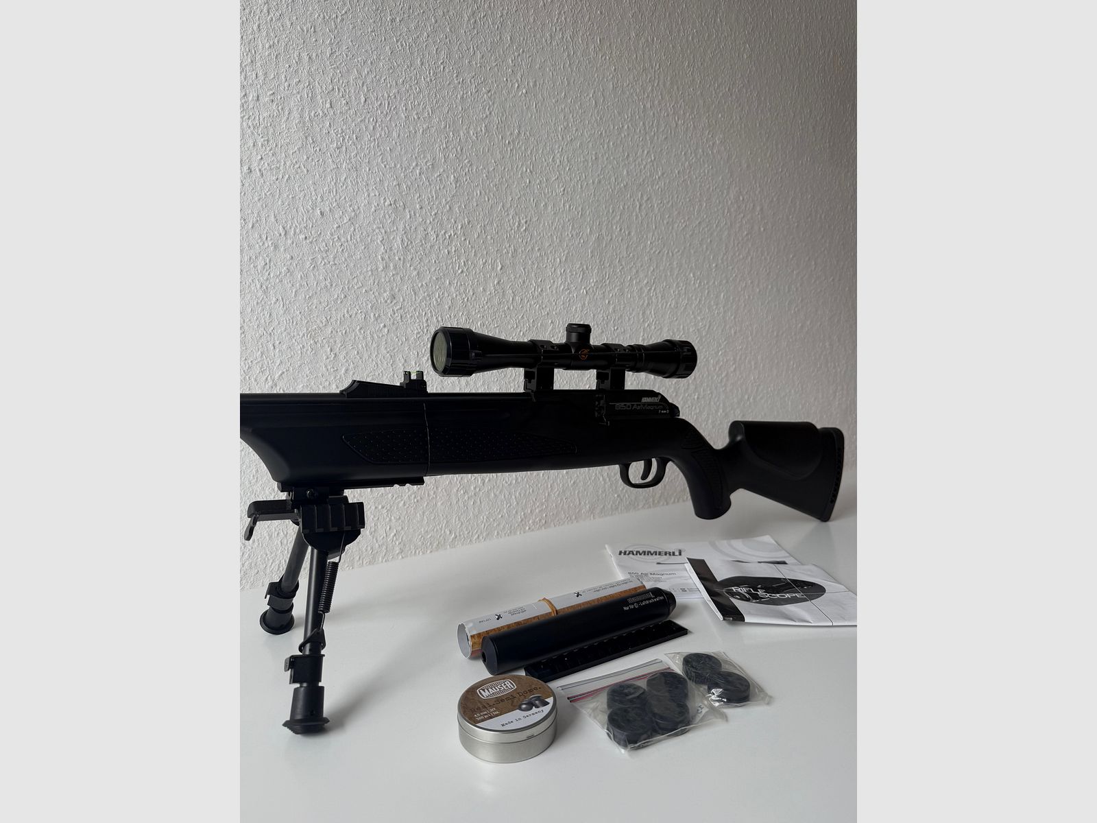 Hämmerli 850 AirMagnum + standaard + richtkijker + demper