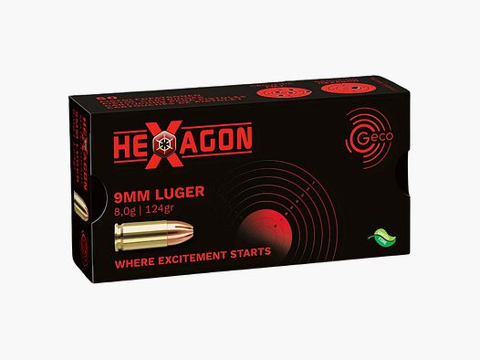 GECO HEXAGON 9x19mm 8,0g/124gr