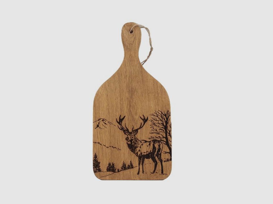 Oak Serving and Cutting Board "Scenic Stag", image 1 of 4