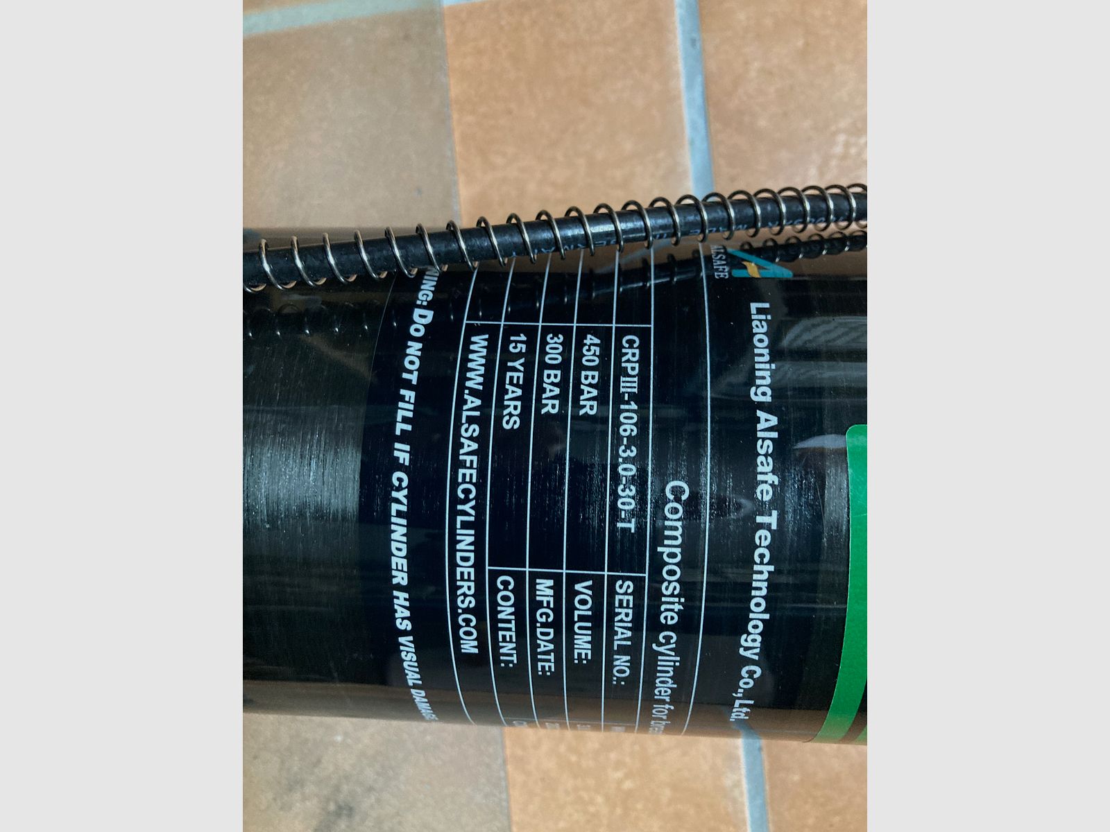 Bouteille en carbone de 3,0 litres 300 Bar et station de remplissage Eazy Fill avec raccord femelle Foster