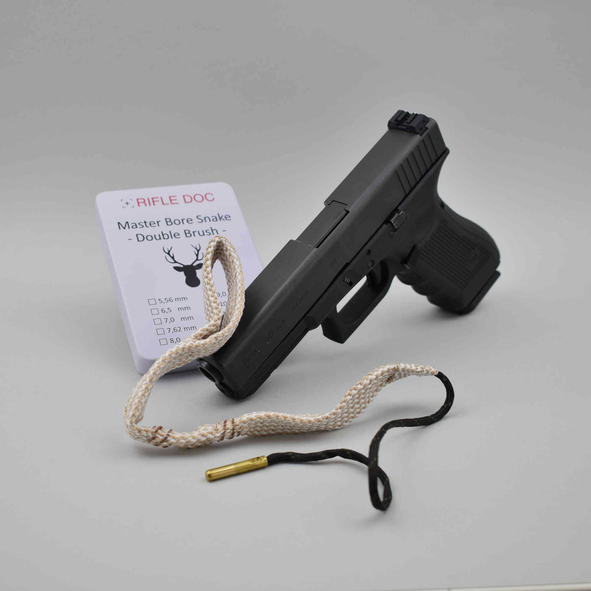 Pistooli 8 mm Cal .32  | Reinigungsschnur Kurzwaffe + Alu Dose