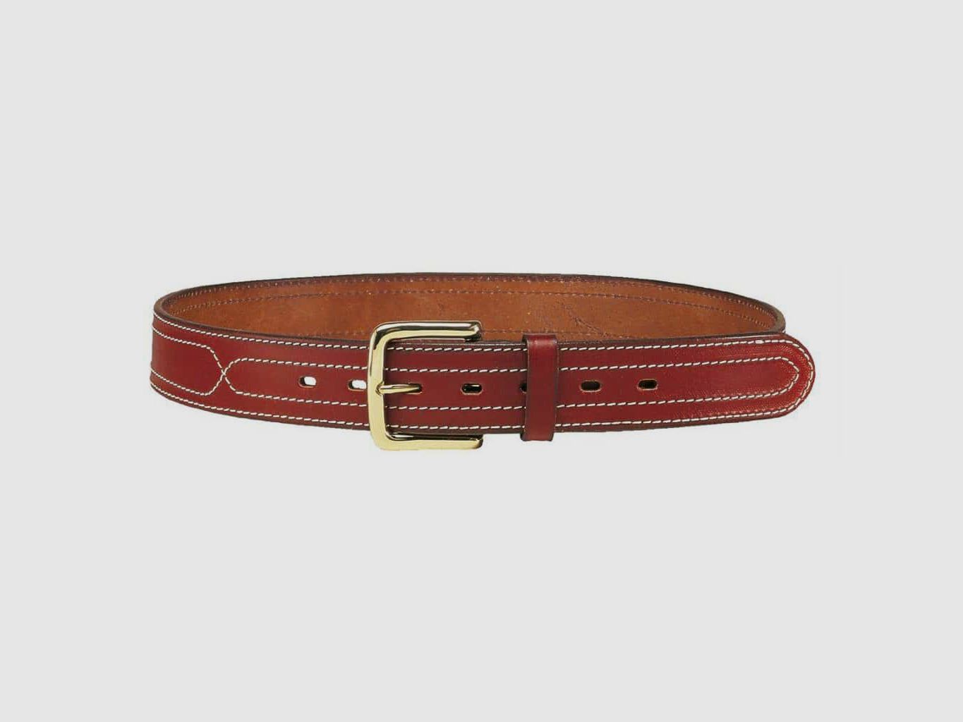 Vega Holster Leather Belt with Stitching and Solid Brass Buckle – H 4 CM – Talla L