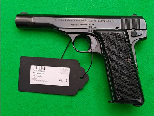 Pistolet FN – calibre 7,65 mm Browning – état passable