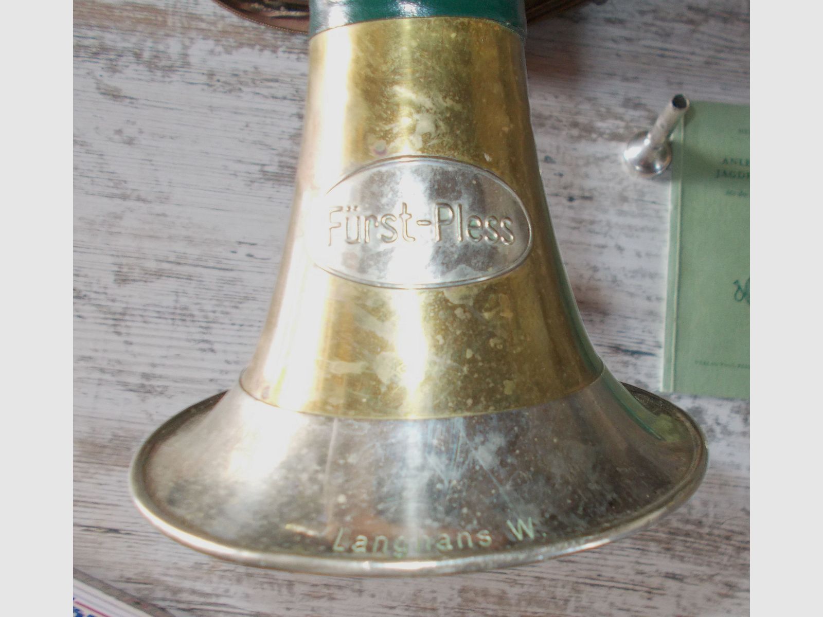 3x Jagdhorn Taschenjagdhorn Fürst Pless ALT aus Nachlass