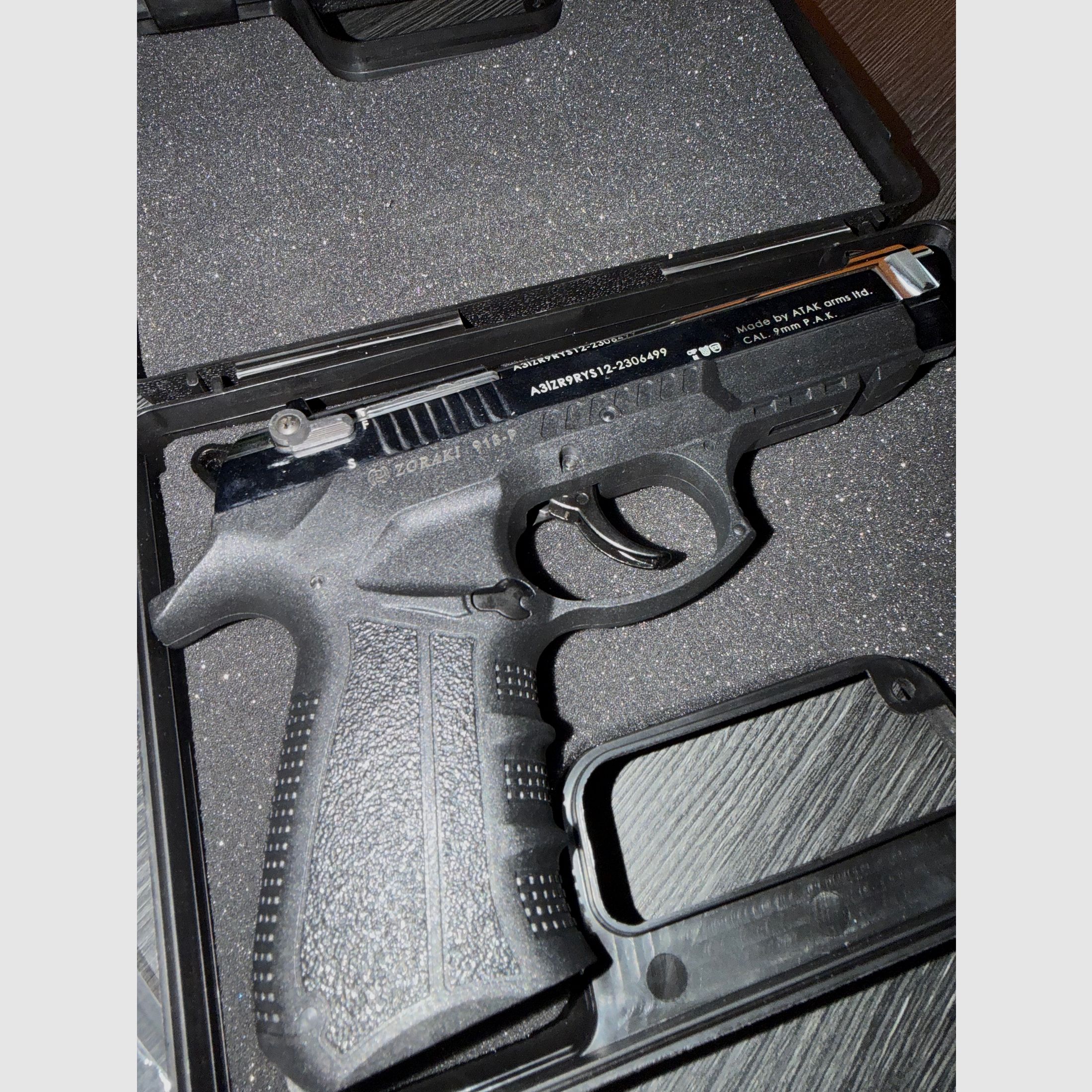 918-P blank firing pistol chrome 9mm incl. accessories