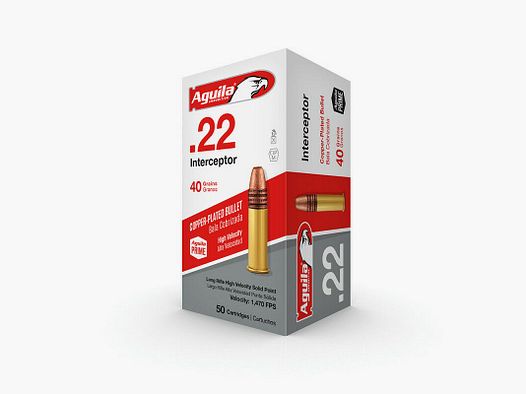 AGUILA AGUILA 22LR INTERCEPTOR HV RIVESTITO IN RAME SP 40 GRS/2,6 GRAMMI