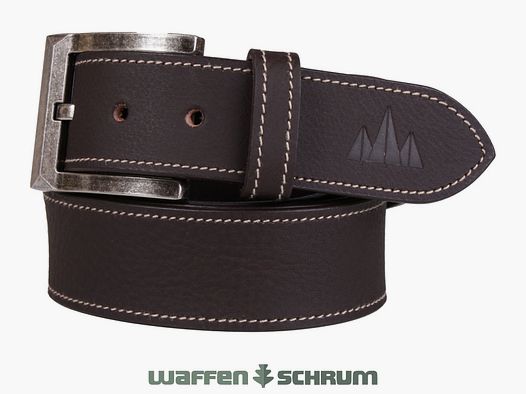 Ceinture Foresta en cuir de buffle avec couture matelassée marron