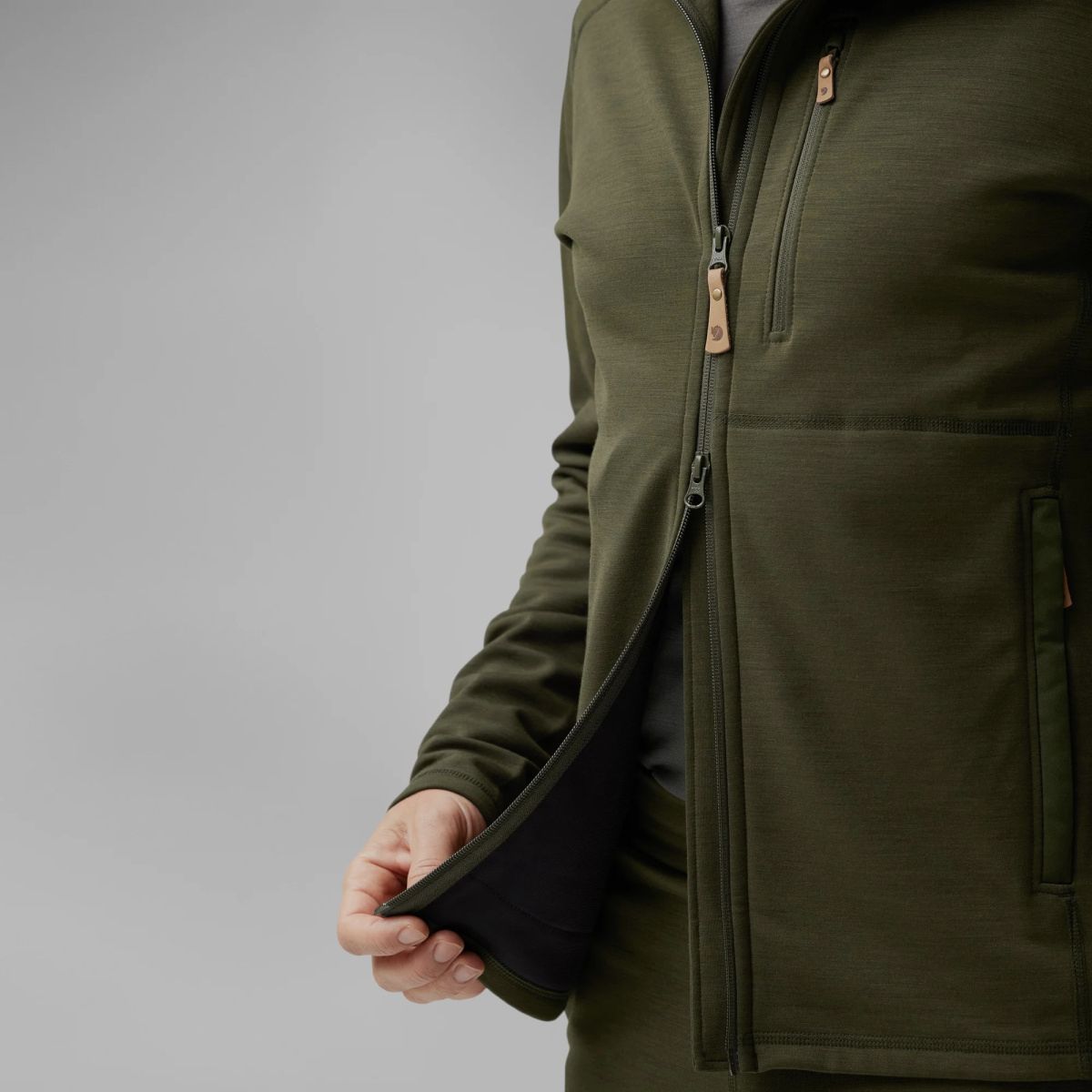 FJÄLLRÄVEN Keb Fleece Hoodie M Deep Forest