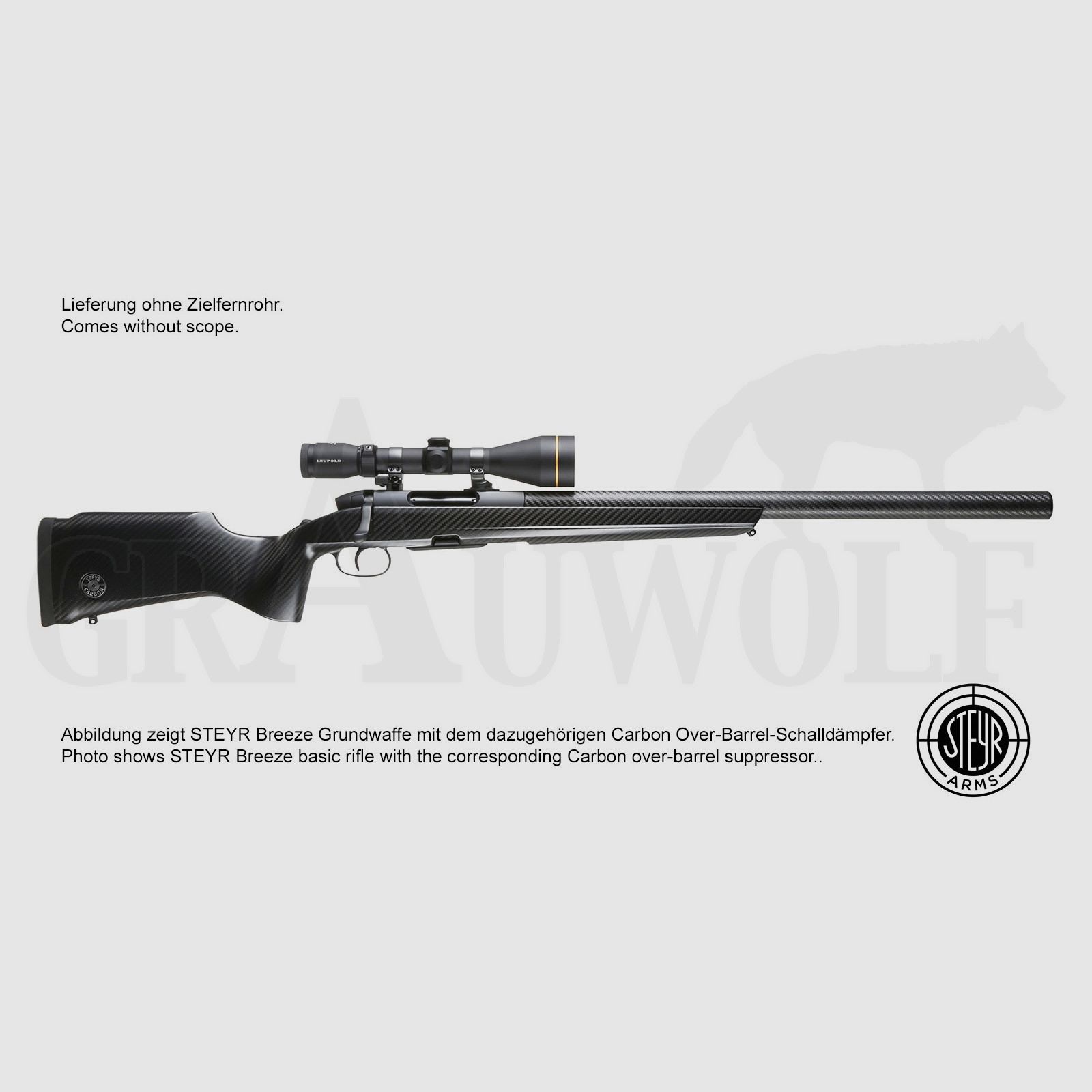Steyr Mannlicher Breeze SM12 Carbon .308 Win répétiteur pour silencieux over-barrel longueur de canon 40,7 cm