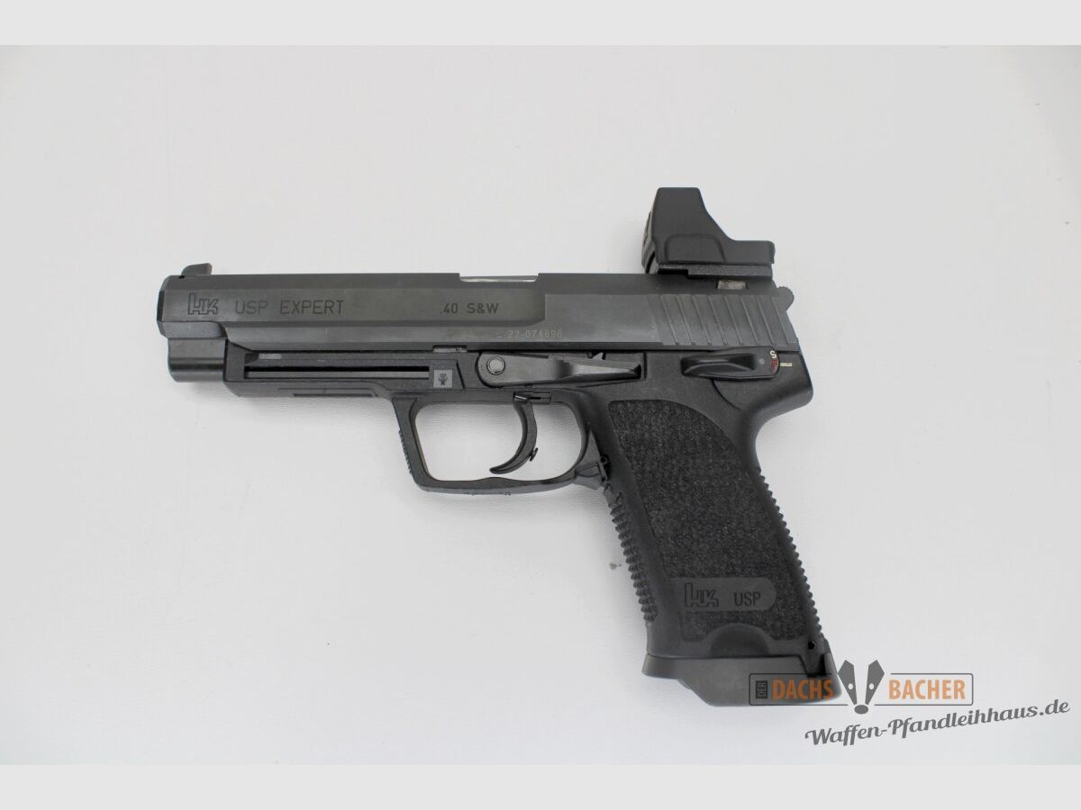 Pistol H&K HK USP EXPERT caliber .40S&W with Vortex Defender CCW and case