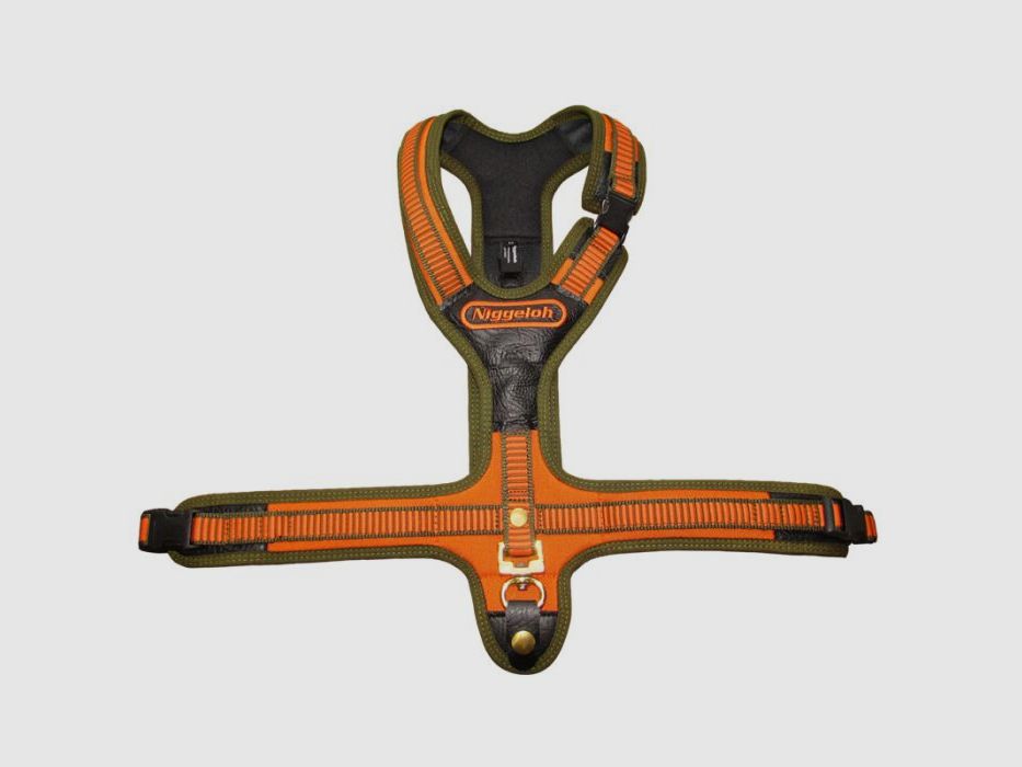 Harnais pour chien Niggeloh Follow3 orange/olive, image 1 sur 4