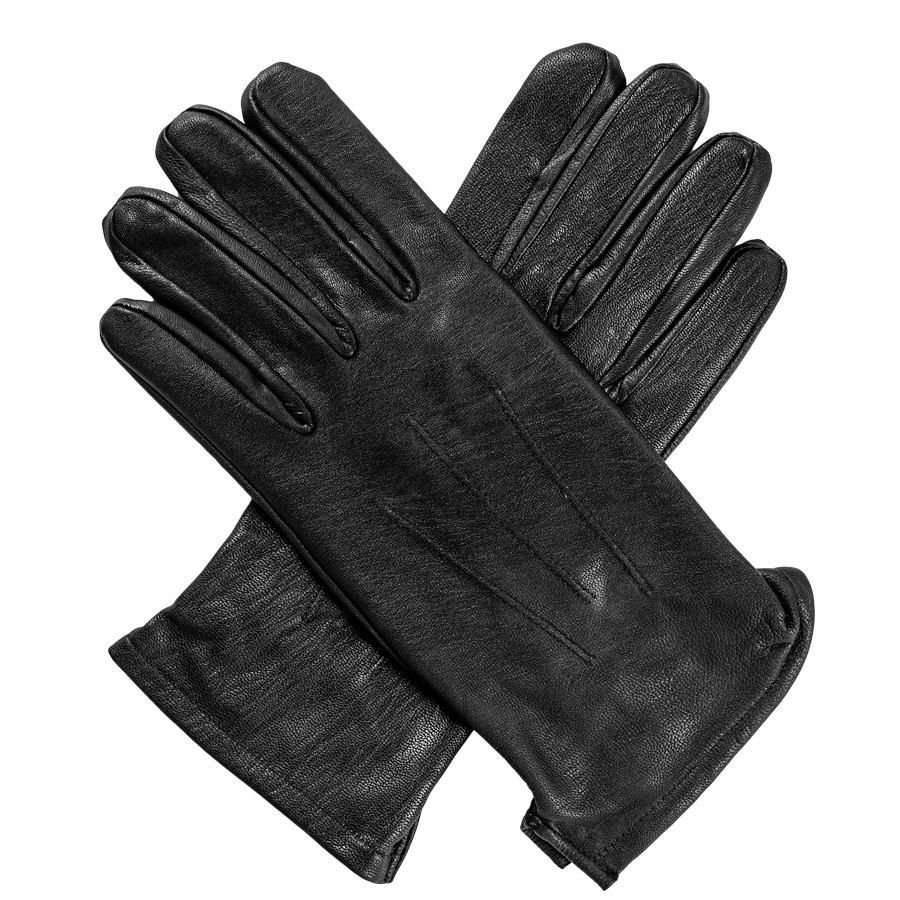 Zwarte zomerleren handschoenen voor uniform