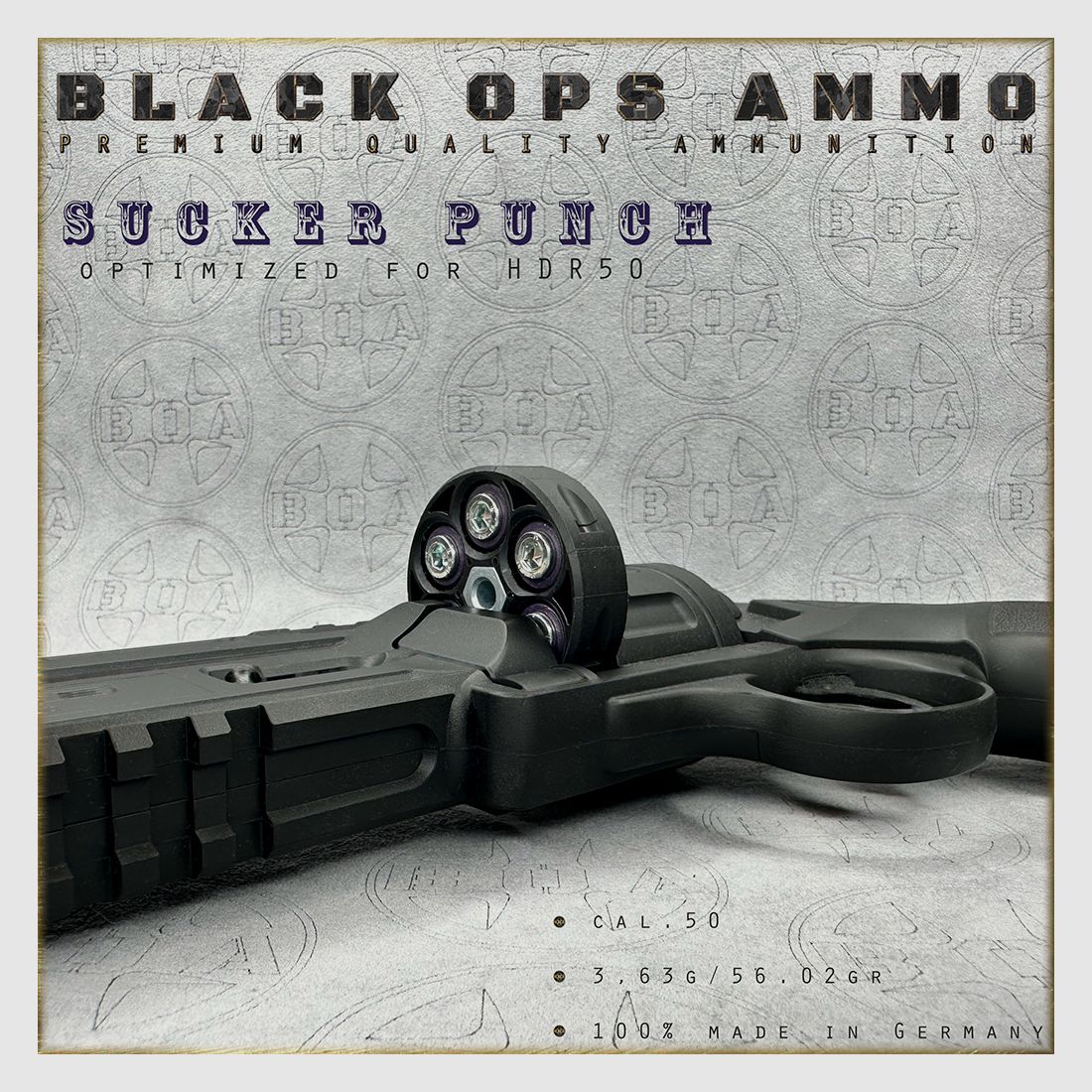 18x + 2 Sucker Punch BLACK OPS AMMO HDR 50 TR cal.50 Munition T4E Umarex HDR50 TR50