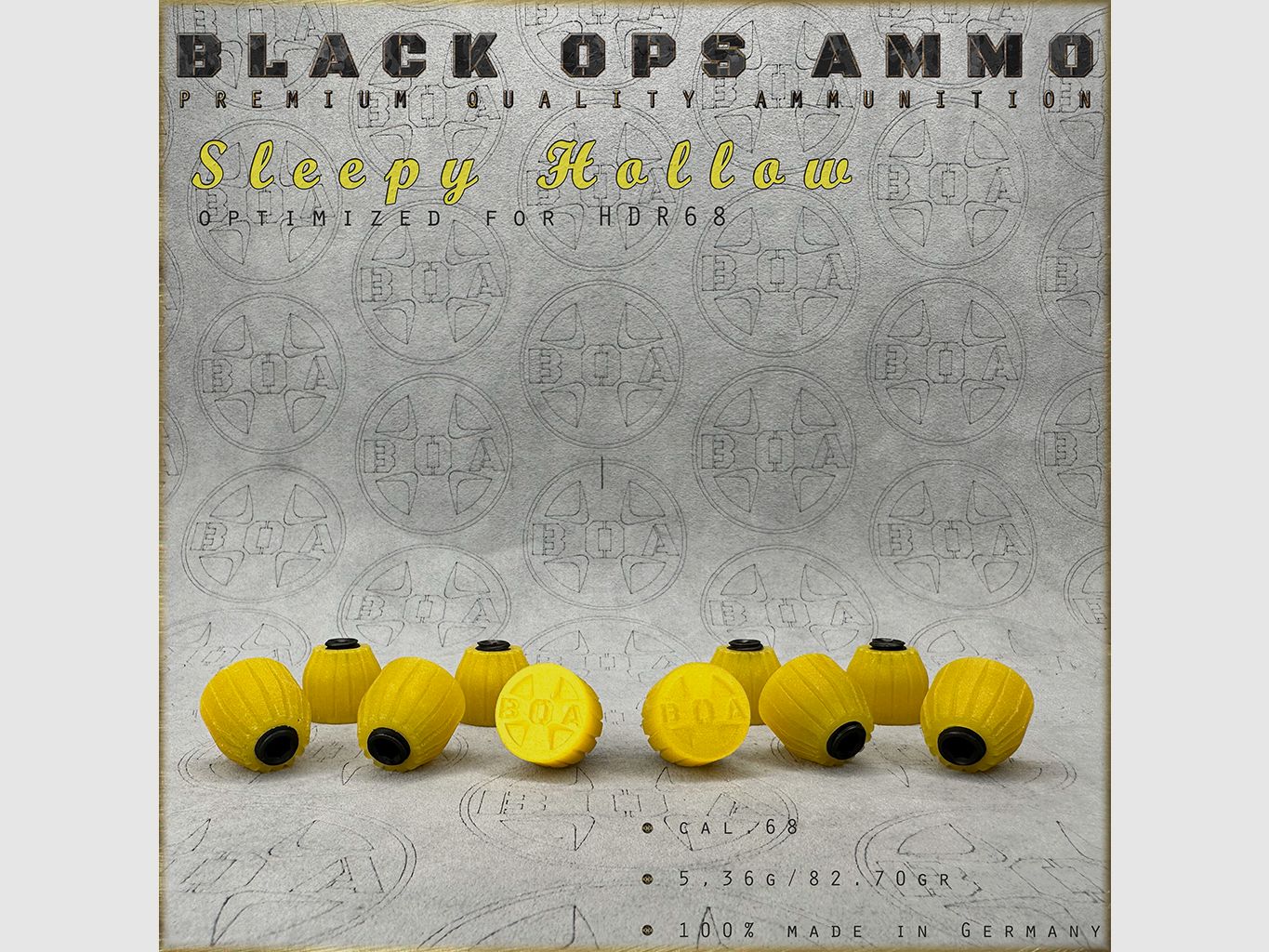 10x + 2 Sleepy Hollow BLACK OPS AMMO HDR 68 TR kal.68 Munitie T4E Umarex HDR68 TR68