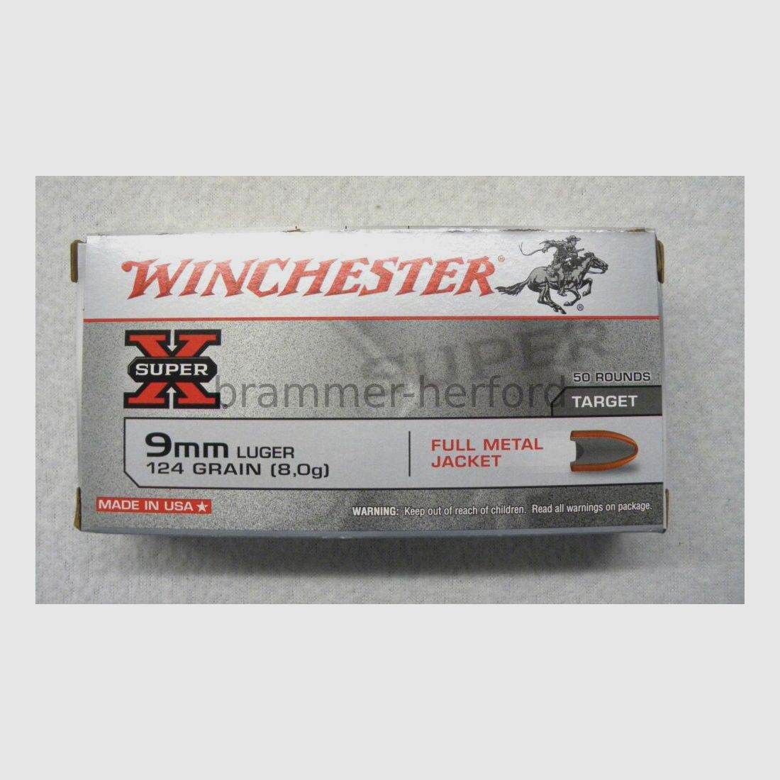 Winchester Super X 9mm Luger 124 grs. FMJ