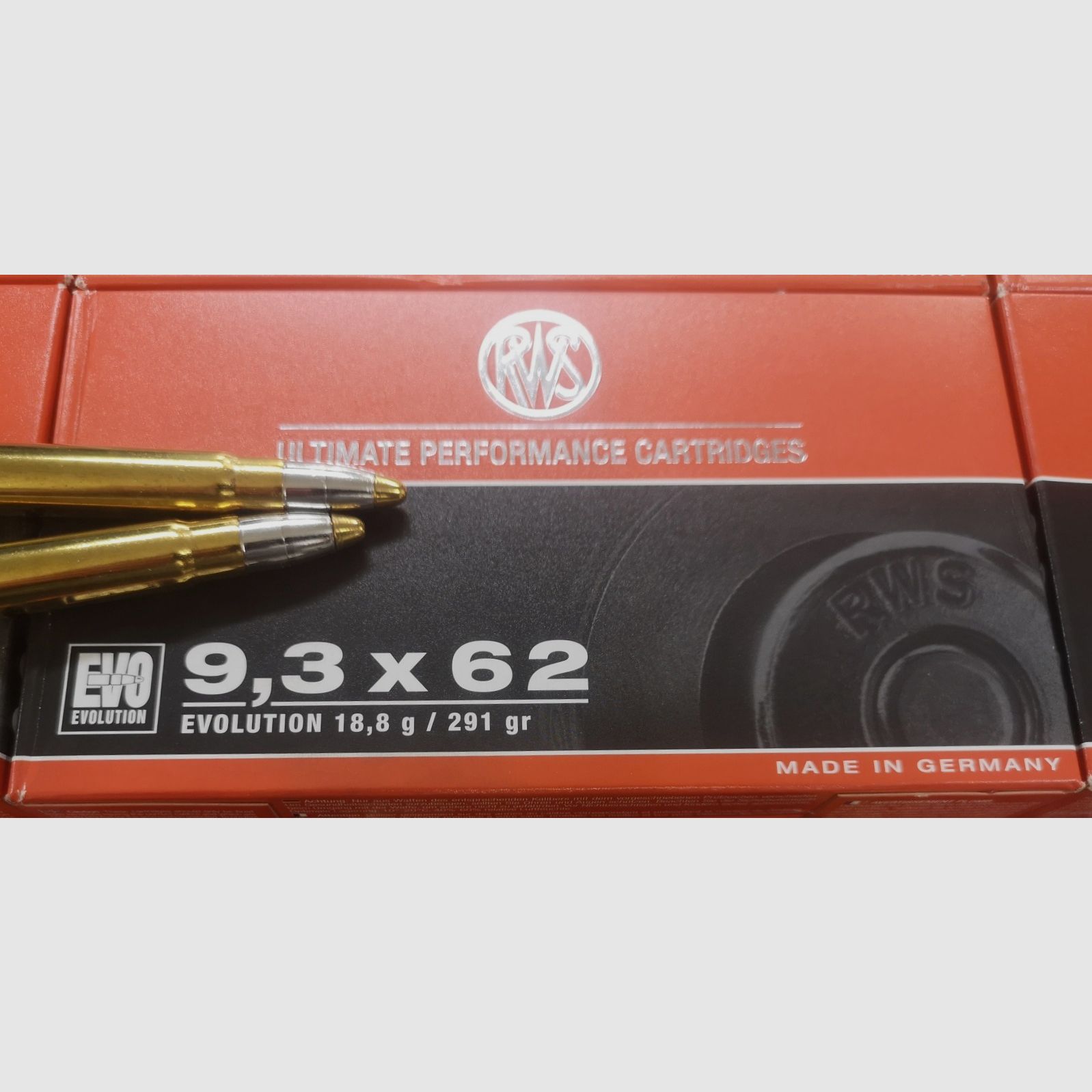 9,3x62 RWS Evolution 18,8g/291grs. 132 pièces