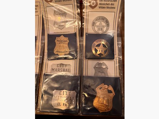 Good police badge and badge of the wild west
