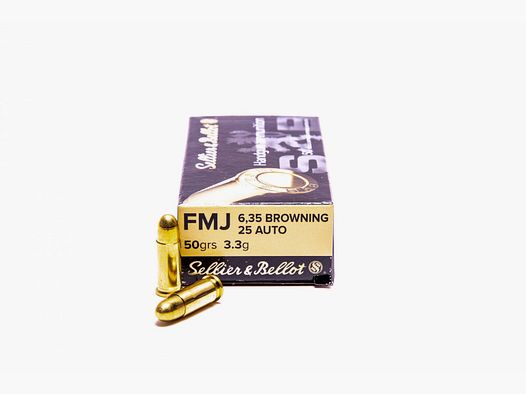 Pistolenpatronen Sellier & Bellot 6,35 mm Browning FMJ