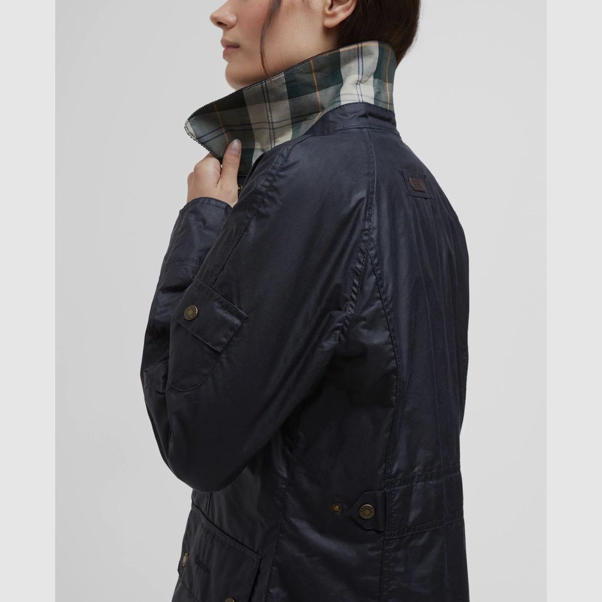 Veste en cire BARBOUR Arlo Utility Royal Navy/Tartan Ancien