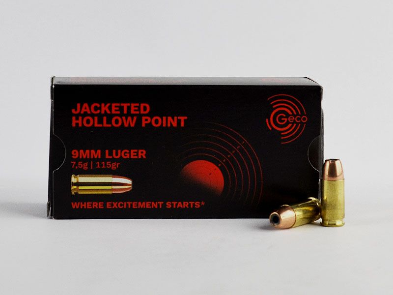 GECO 9 mm Luger, hollow point 115 grs 1 opakowanie (50 strzałów po 0,438 €*)
