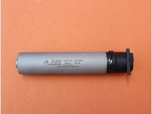 B&T Schalldämpfer .223Rem B&T Rotex-X (SD-123029) Edelstahl grau m. QD-Verschluss NATO