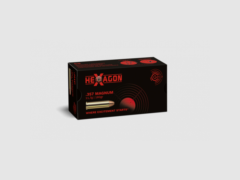 GECO HEXAGON .357MAG - 11,7G./180GRS. - 50 CARTOUCHES