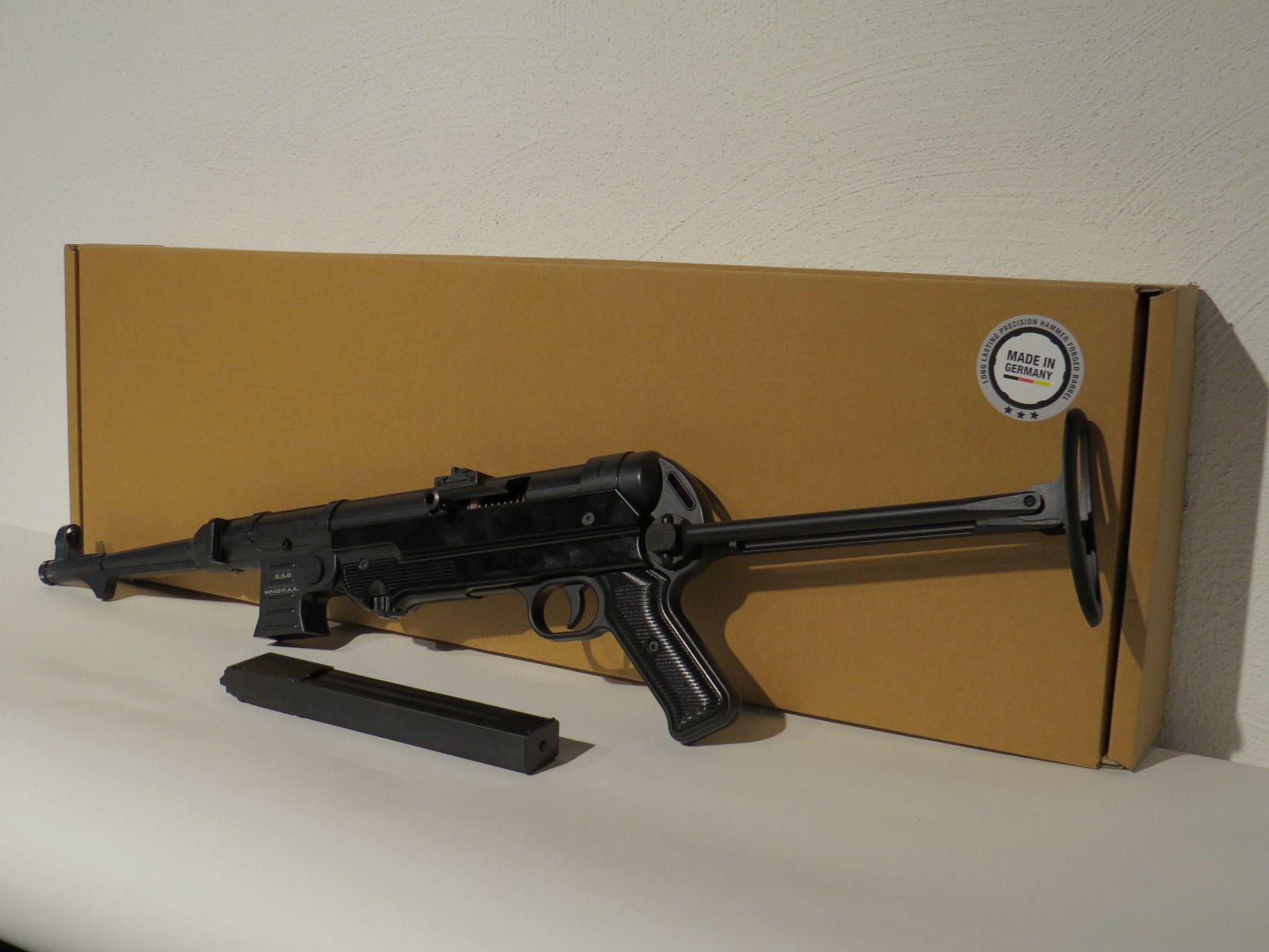 GSG (Schmeisser) MP40 - Czarny - 9mm P.A.K. - Gaz sygnałowy -