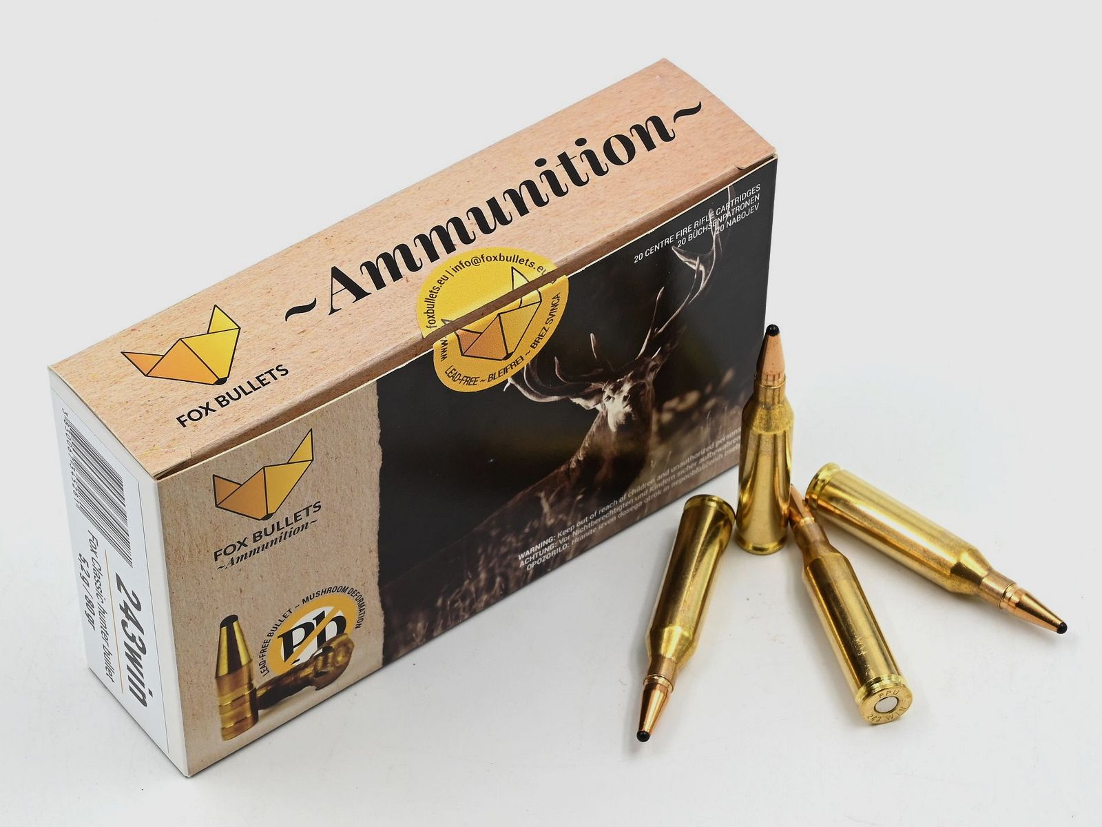 FOX Classic Hunter, 243 Win, HP Senza Piombo, 80gr., 20 pz.