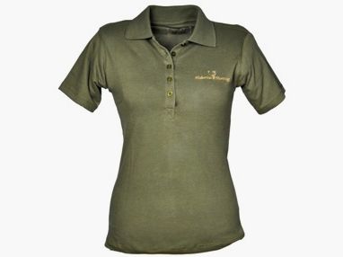 Damen Polo T-Shirt - Lila-Knöpfe