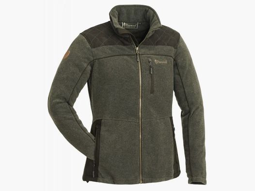 POLAR DAMEN PINEWOOD DIANA EXCLUSIVE DAMEN-FLEECEJACKE OLIVE MELANGE / SUEDE BROWN