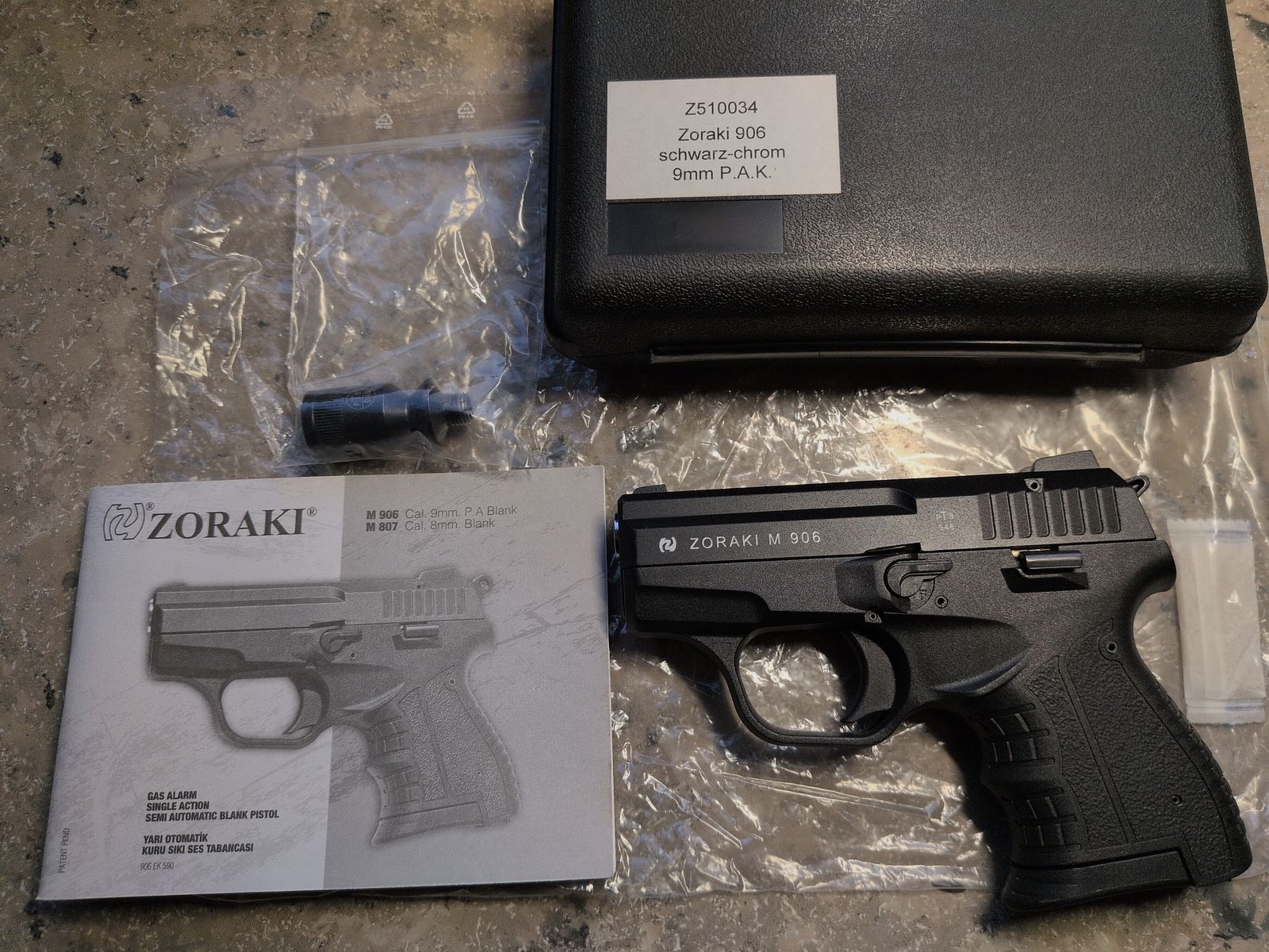 NEU Zoraki 906 Alte PTB 946 Schreckschusspistole schwarz