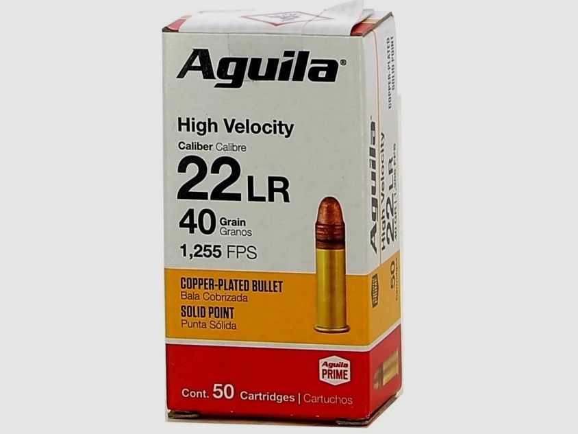 Munizioni Aguila Alta Velocità .22 Long Rifle – 40 grains – x50