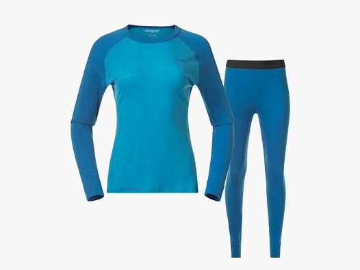 Bergans Allround Merino Baselayer Set Women Aqua Lagoon/Dark Aqua Lagoon M
