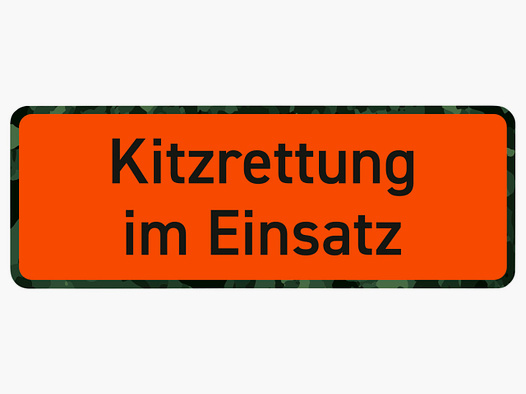 Wilde Hilde Original Magnetschild Kitzrettung im Einsatz
