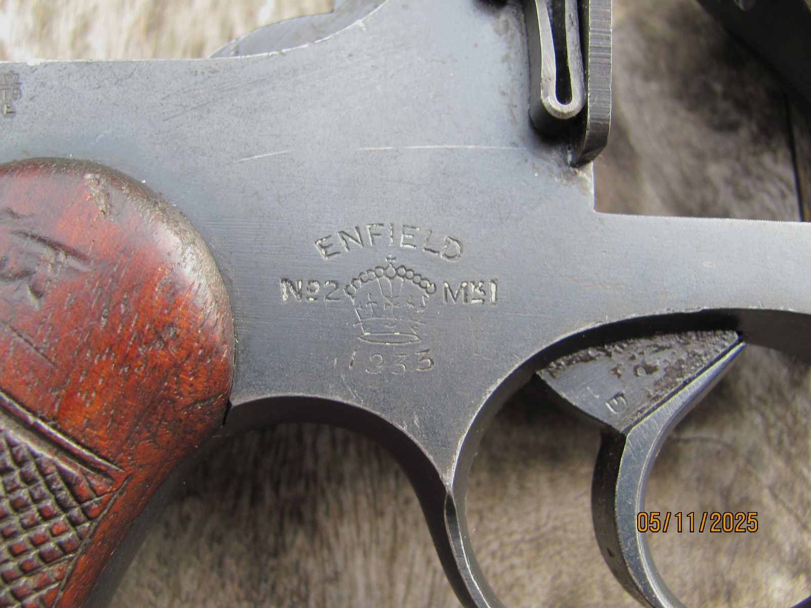 Sammlerstück früher Enfield No.2 Mk 1 Kipplauf Revolver .38 S&W von 1933 SA/DA