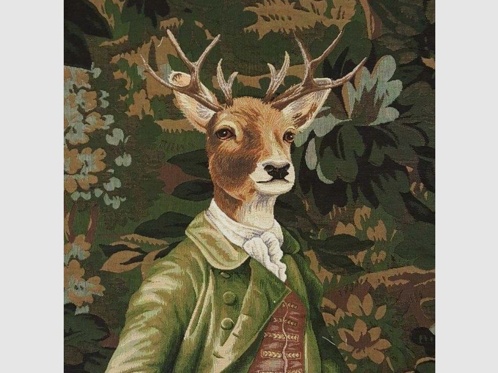 Lovergreen Kissen Motiv Kissen Hirsch grne Jacke