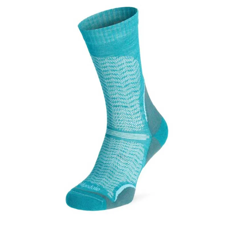 Skarpety damskie BRIDGEDALE Ultralight T2 Merino Performance Crew - teal, zdjęcie 1 z 5