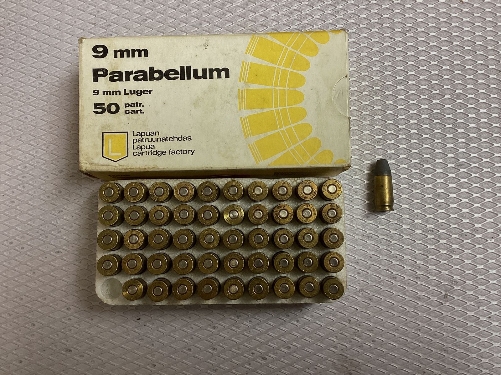 50 selbstgeladene 9mm Parabellum