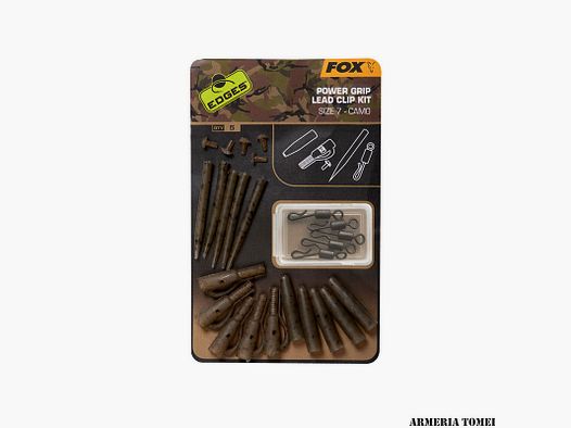 FOX – EDGES™ CAMO POWER GRIP LEAD CLIP KIT (SIZE 7) 5PCS