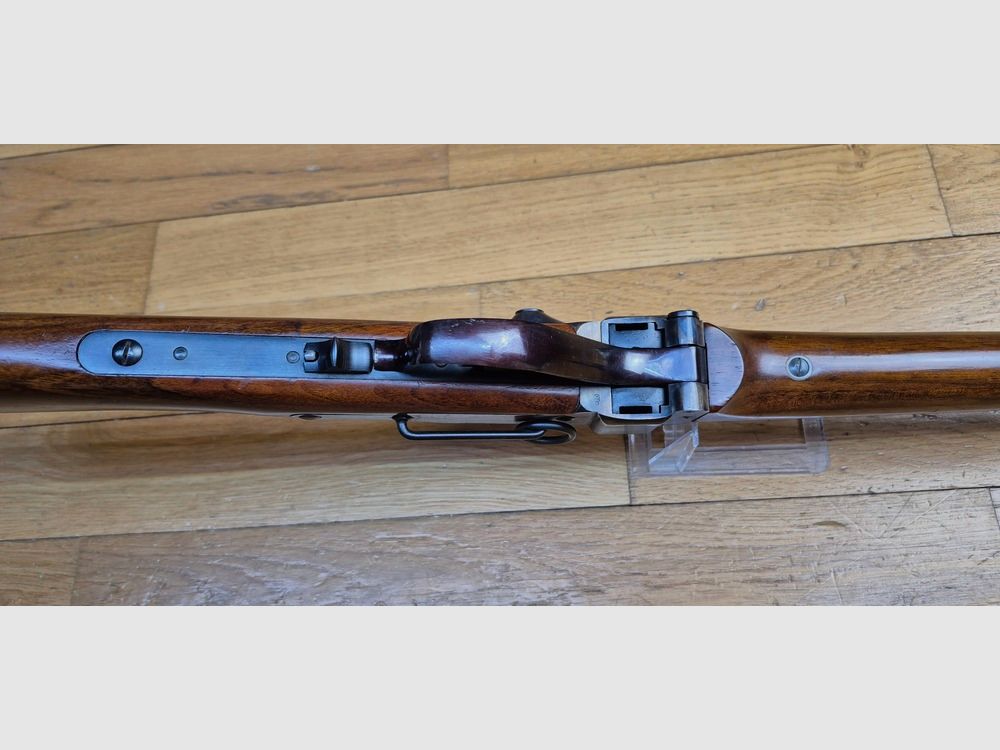 Très belle carabine de Cavalerie Sharps modèle 1863 – Fabrication de qualité IAB Marcheno – Arme à poudre noire – Cal.54 – Arme de 1977 – Réplique peu courante et en excellent état – TBE++, image 11 sur 34