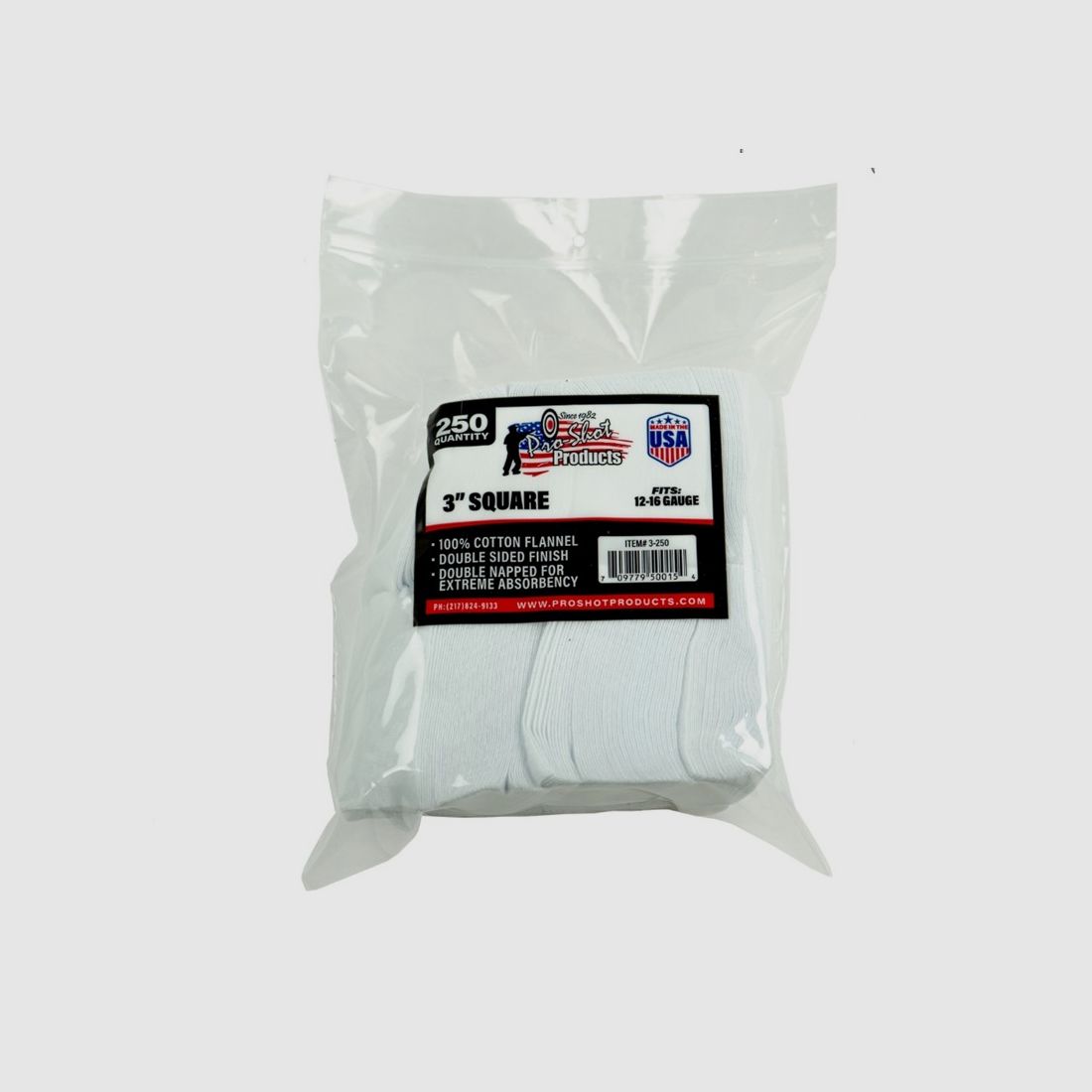 250 Patches 3" Eckig 12GA+16GA