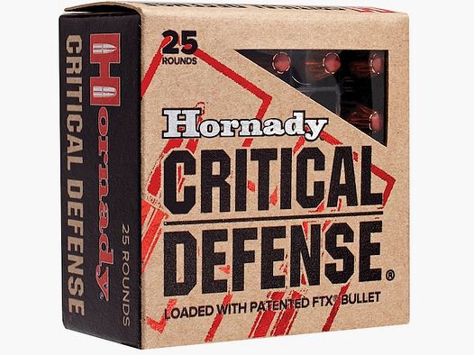 Hornady Critical Defense 9mm Luger 115GR FTX 25 Patronen