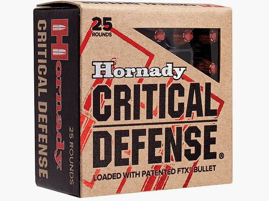 Hornady Critical Defense 9mm Luger 115GR FTX 25 nabojów