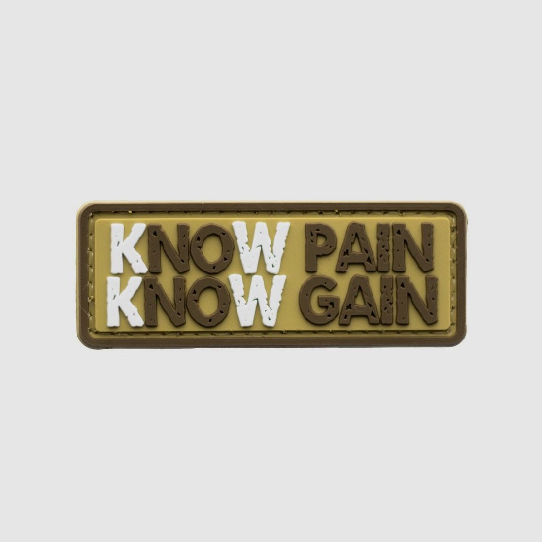 Know Pain Know Gain PVC Patch Coyote-Tan